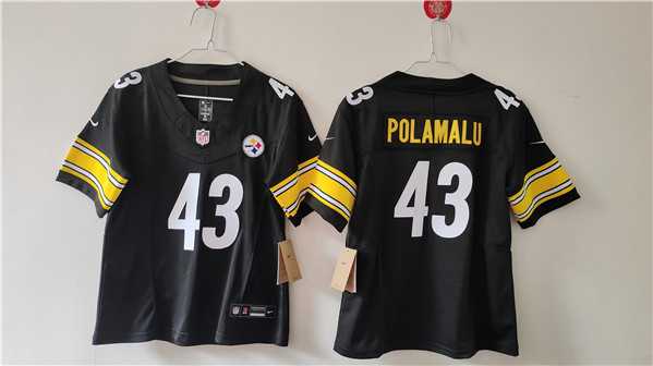 Womens Pittsburgh Steelers #43 Troy Polamalu F.U.S.E. Black Vapor Football Stitched Jersey(Run Small)